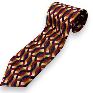 Tutto Matto 100% Silk Dress Tie Made in Italy Vintage Geometric Print 58" 3.75"